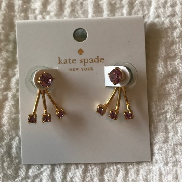 Kate Spade Pink Stone Earrings NEW - Picture 1 of 3
